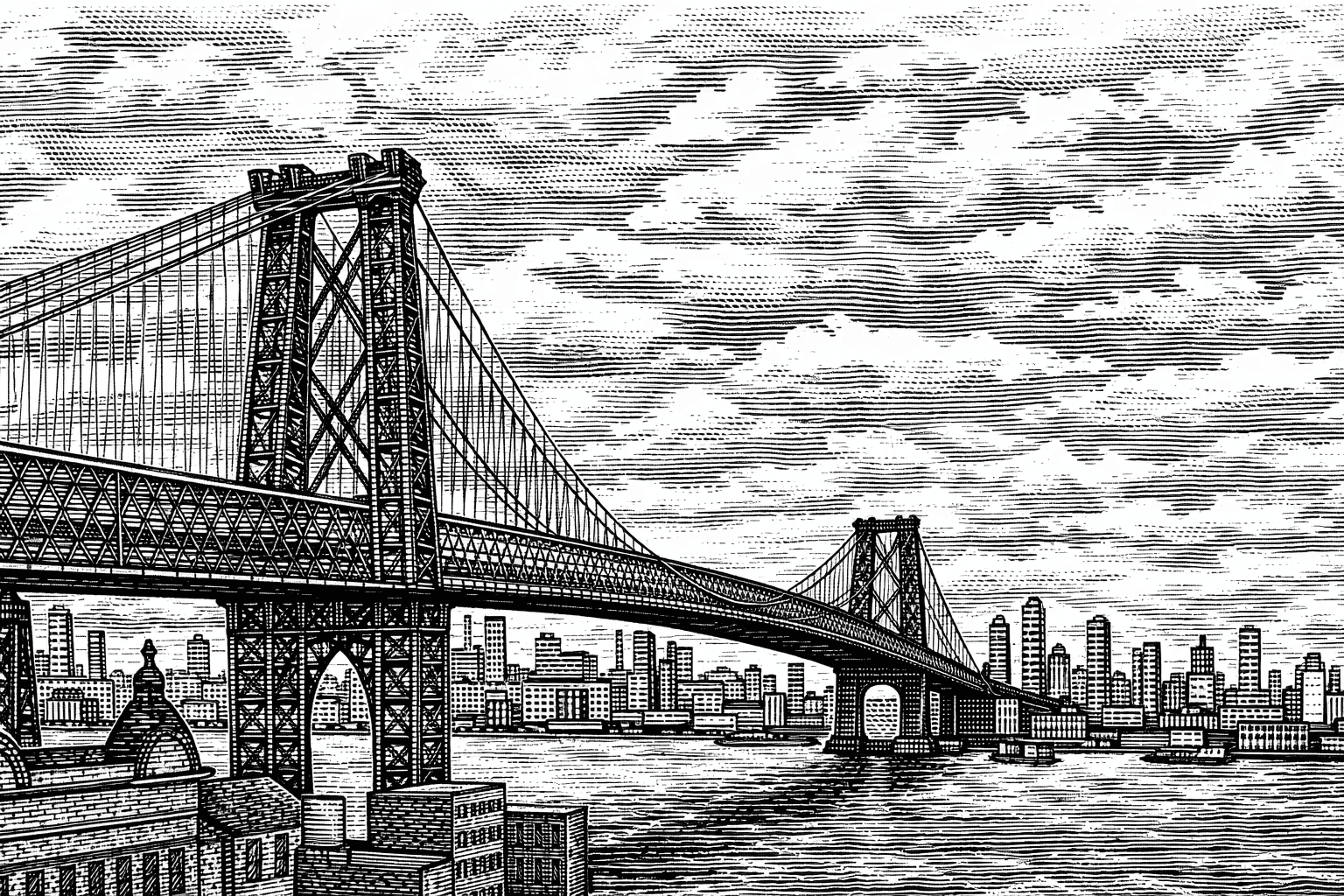 Williamsburg Bridge illustration